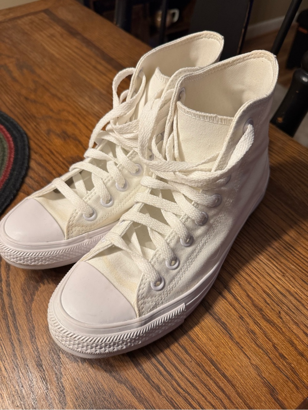 Converse High Top Canvas Sneakers in Off-White